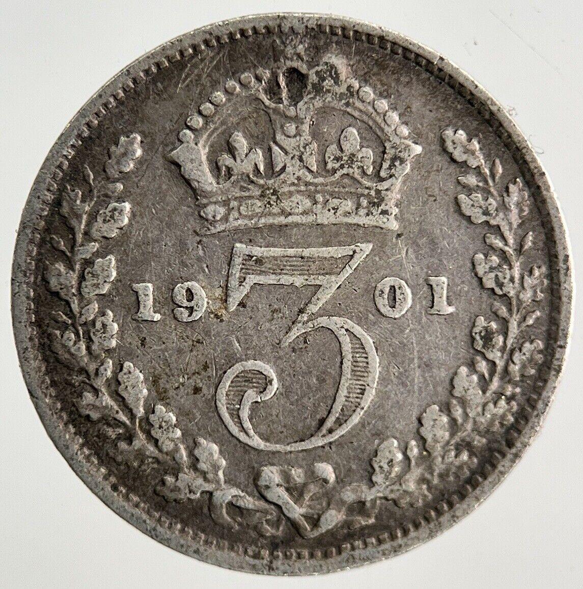 1901 Victoria Threepence Silver Coin | Fine Collectable Grade