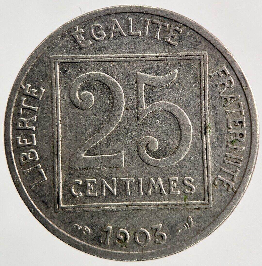 1903 France 25 Centimes Coin | Fine Collectable Grade