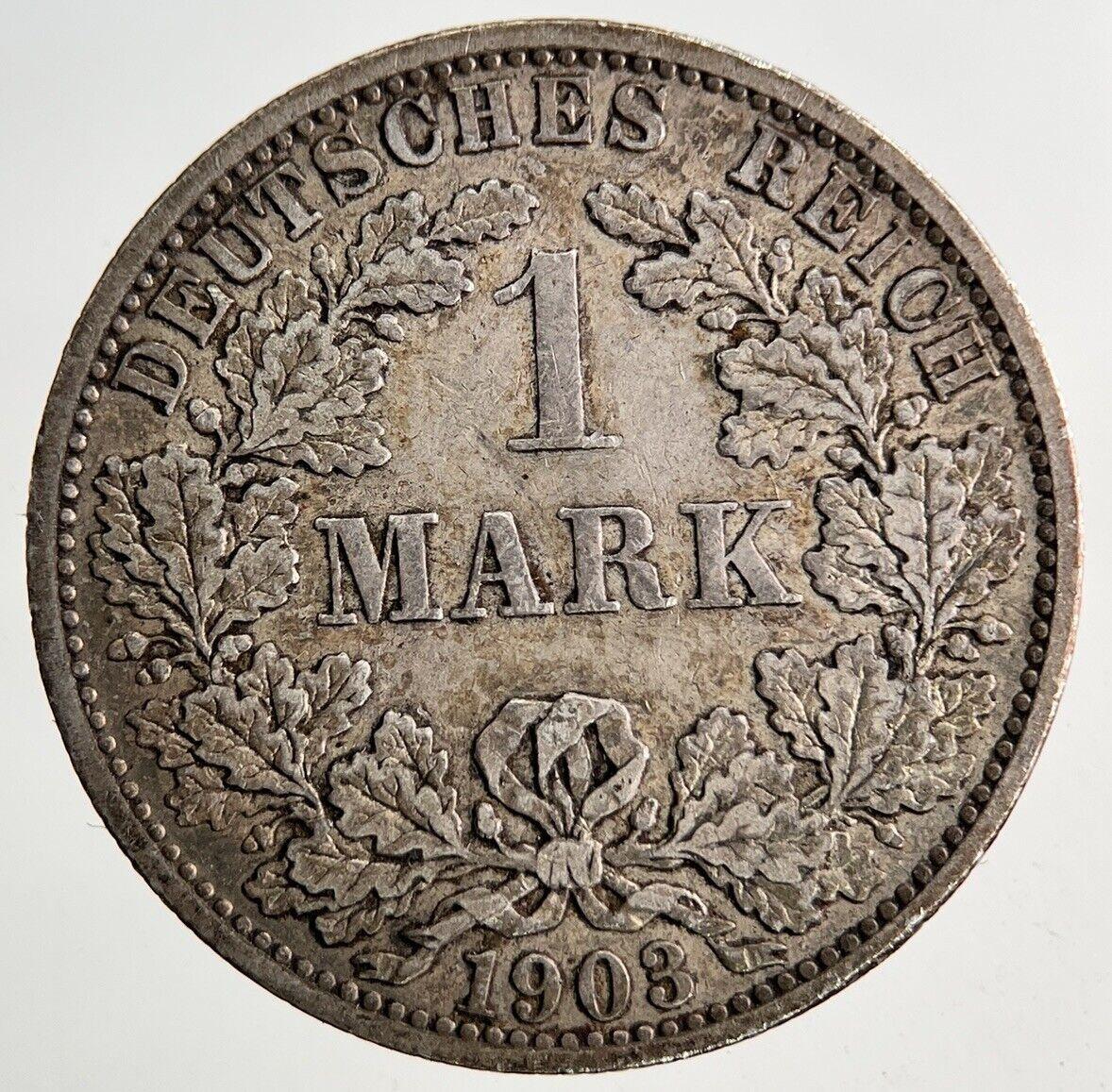 1903 Germany 1 Mark Silver Coin | Fine Collectable Grade