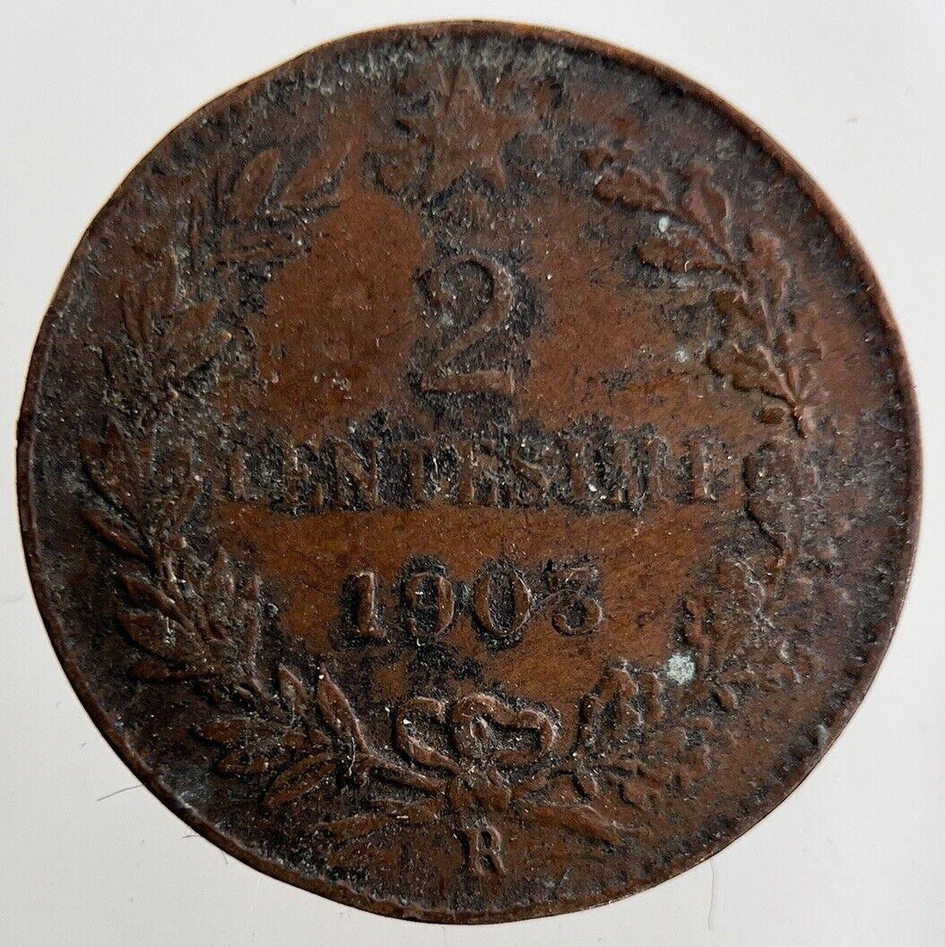 1903 Italy 2 Centesimi Coin | Fine Collectable Grade