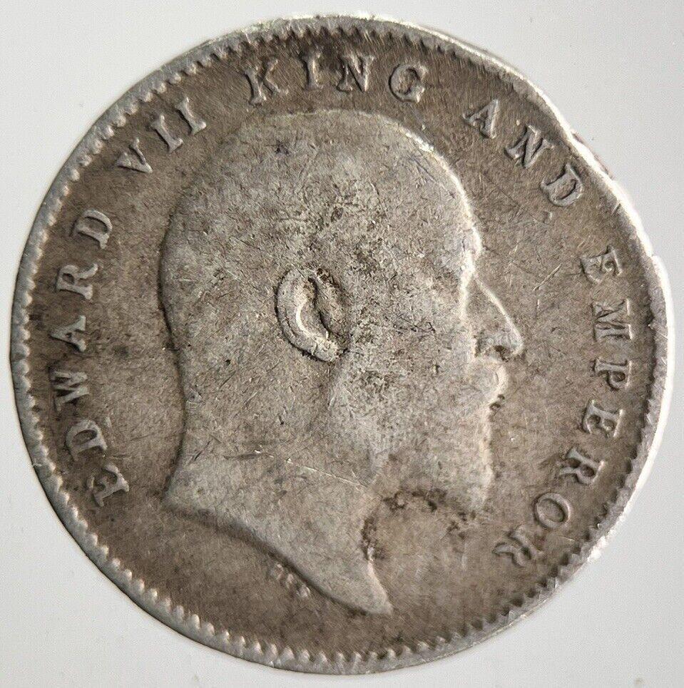 1905 India 2 Two Annas Silver Coin | Fine Collectable Grade | a4639