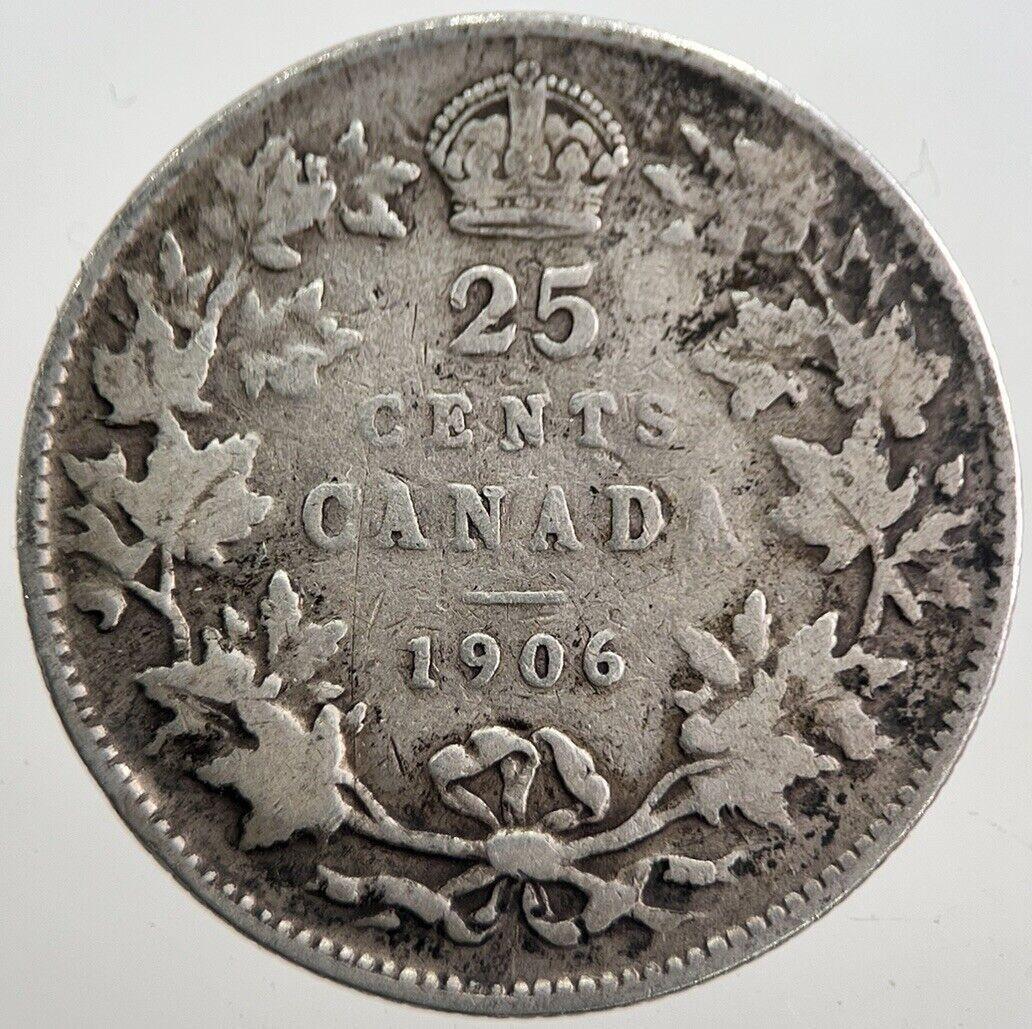 1906 Canada 25 Cents Silver Coin | Collectable Grade | a7647