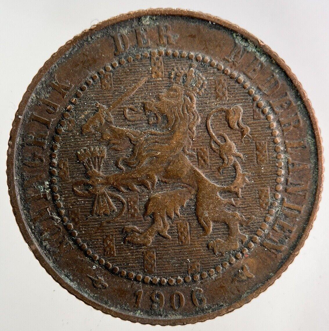 1906 Netherlands 2 1/2 Cent Coin | Fine Collectable Grade