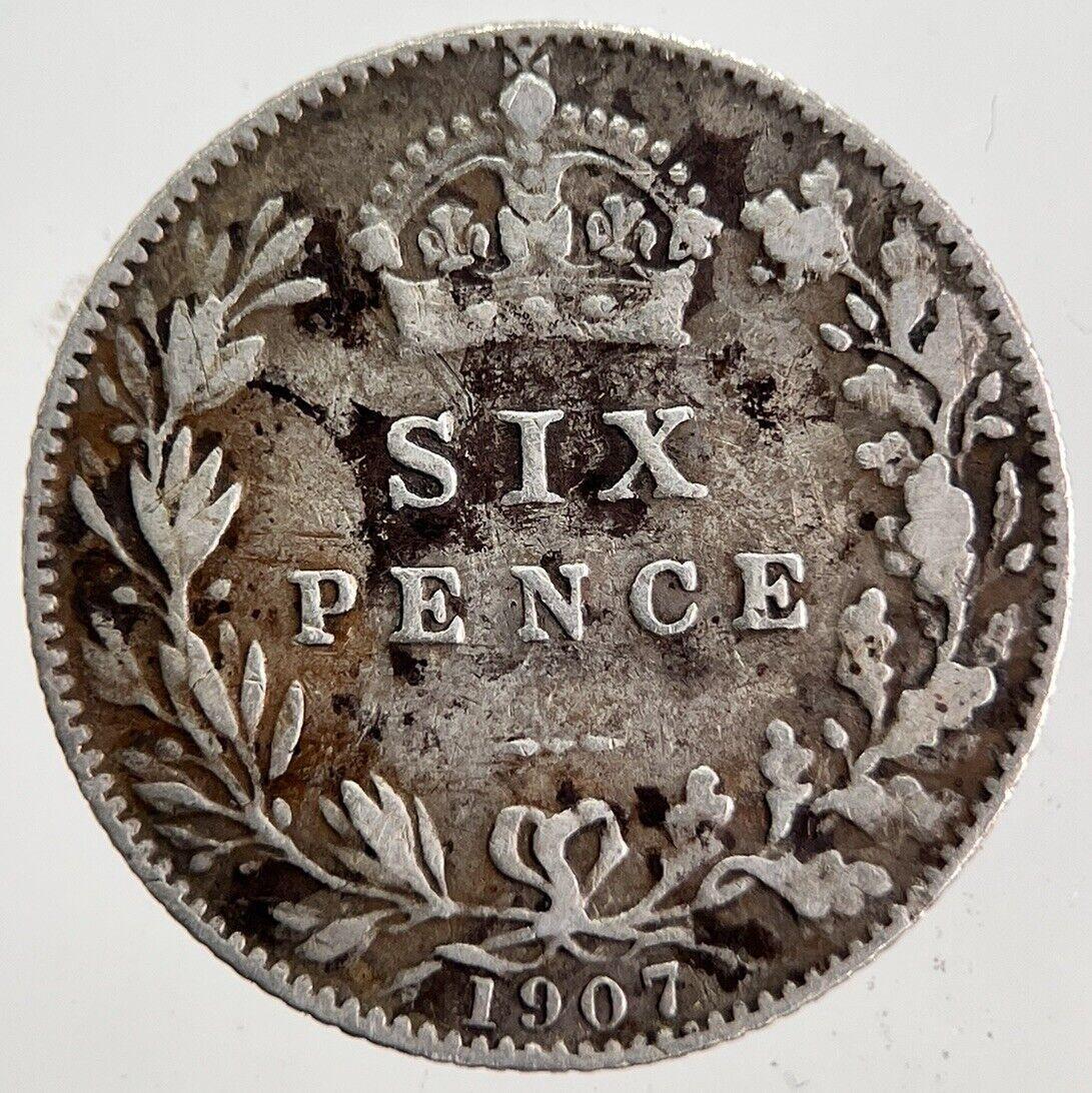 1907 Edward VII Sixpence Silver Coin | Collectable Grade | a7129