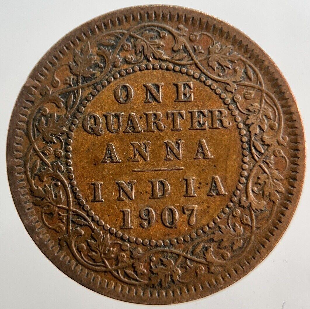 1907 India Quarter 1/4 Anna Coin | Very High Grade | a632