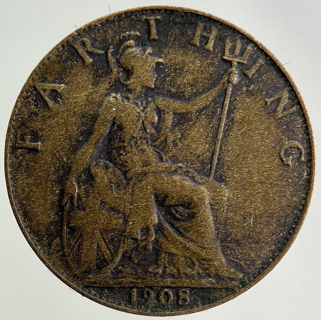 1908 Edward VII Farthing Coin | Fine Collectable Grade