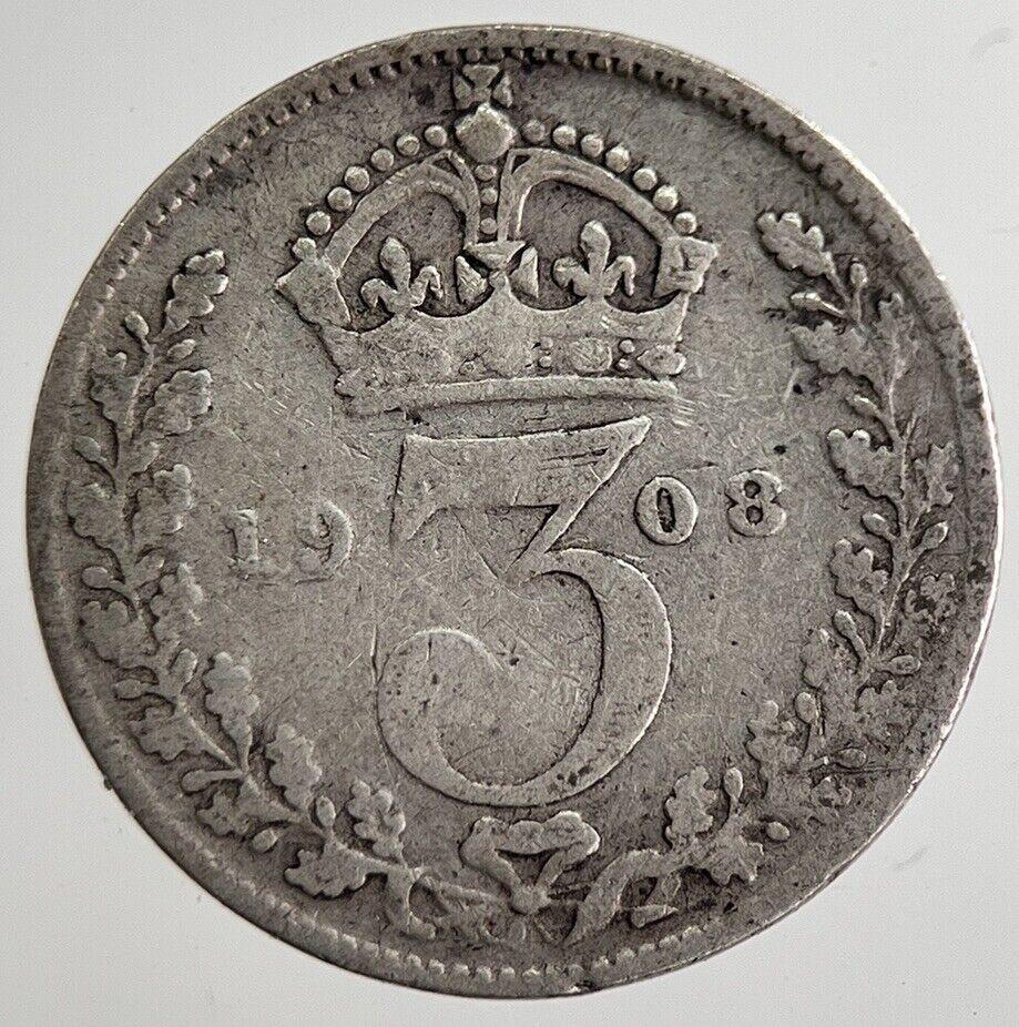 1908 Edward VII Threepence Silver Coin | Collectable Grade | a8867