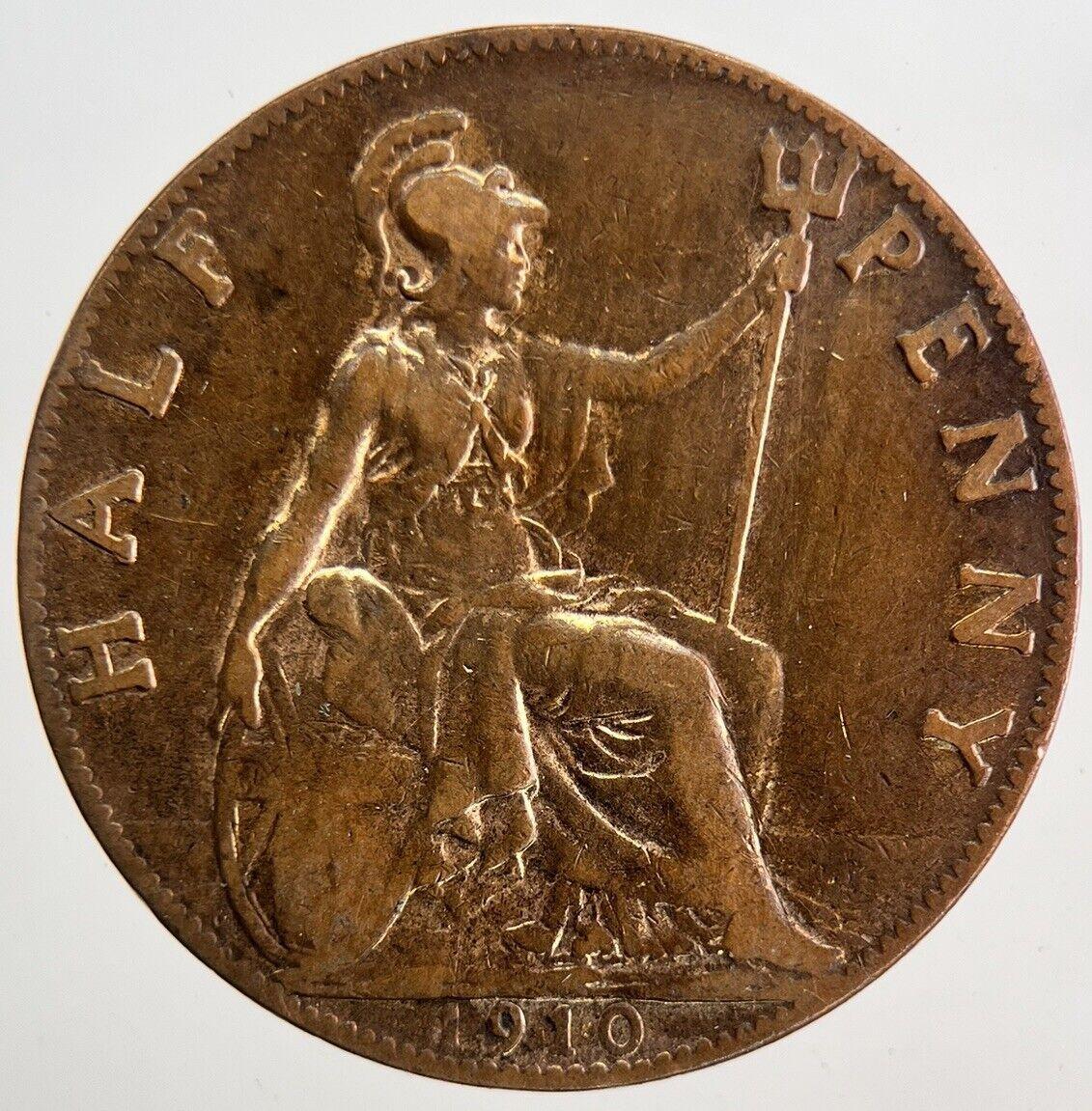 1910 Edward VII Half-Penny Coin | Fine Collectable Grade