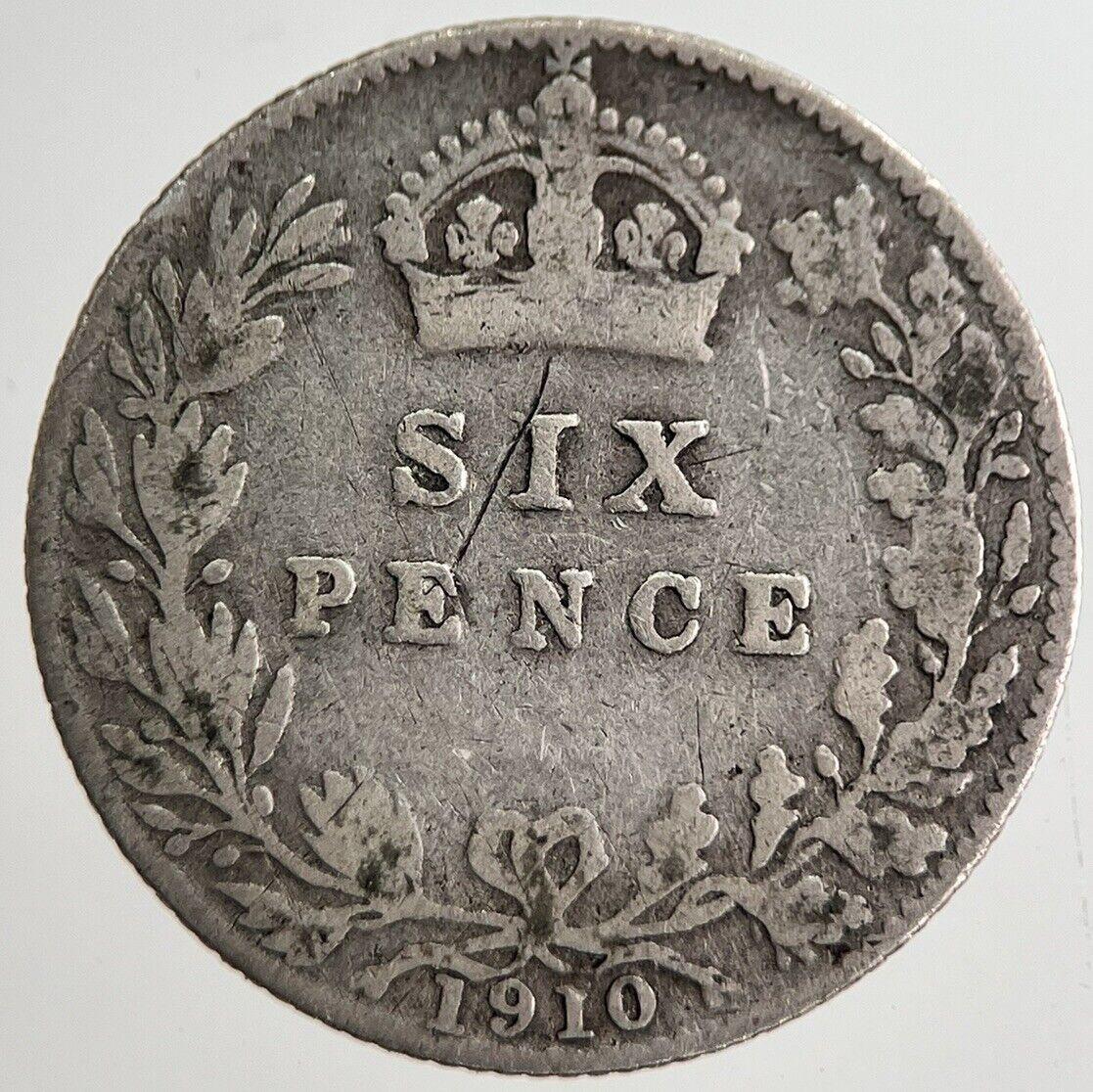 1910 Edward VII Sixpence Silver Coin | Collectable Grade | a8286
