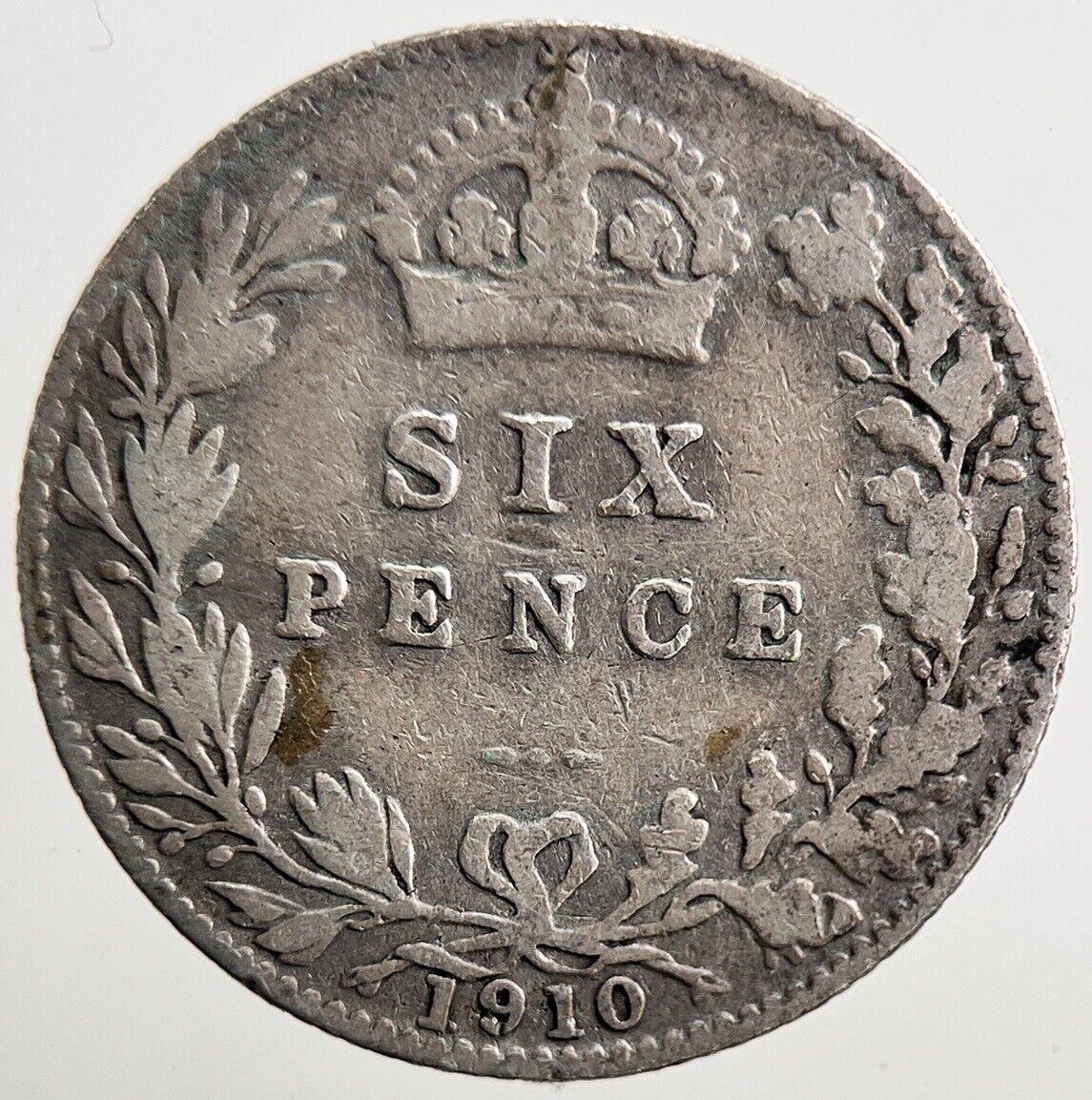 1910 Edward VII Sixpence Silver Coin | Collectable Grade | a3798