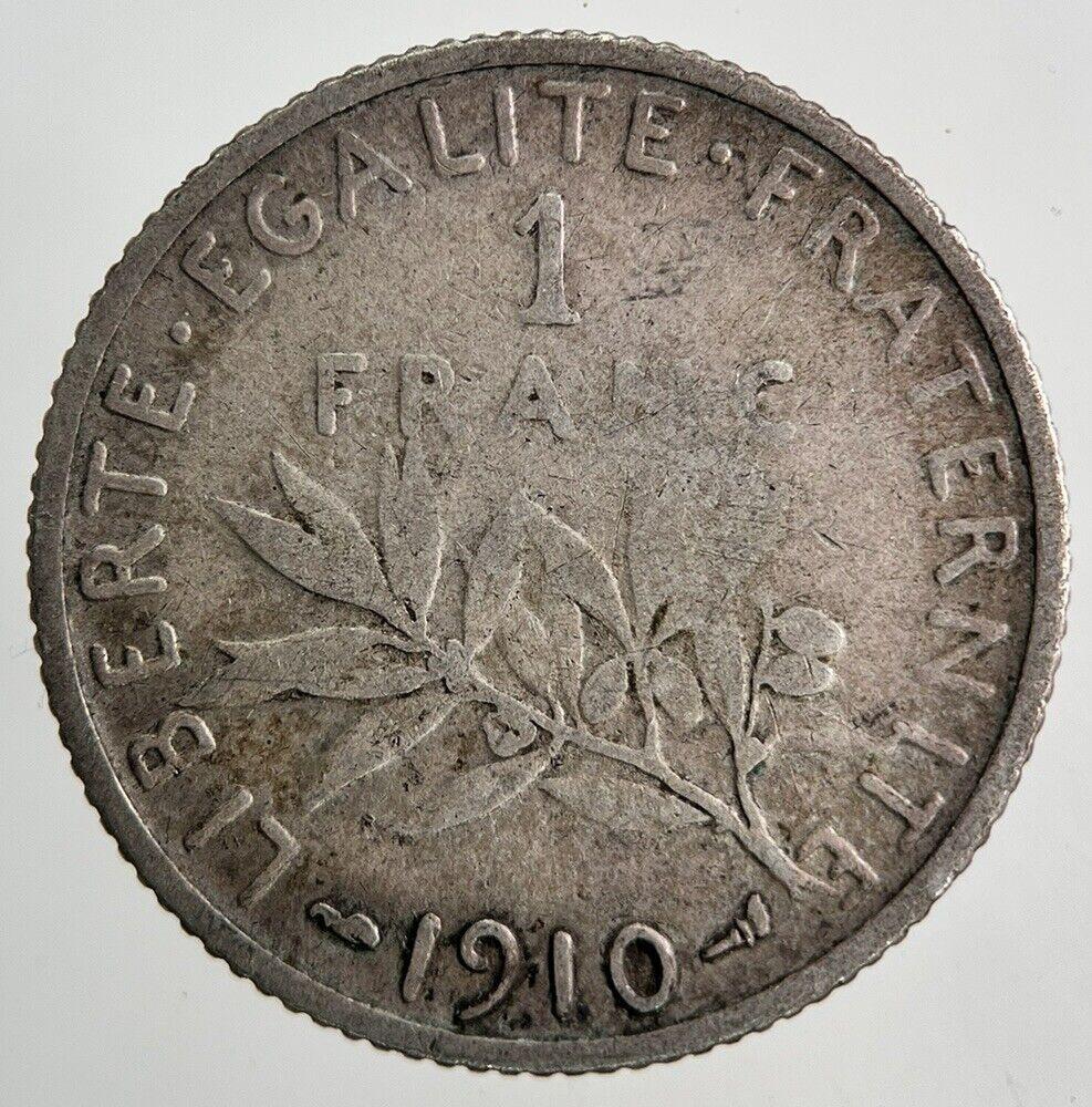 1910 France 1 Franc Silver Coin | Collectable Grade