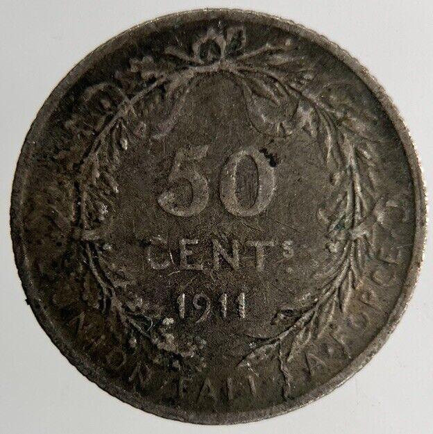 1911 Belgium 50 Centimes Silver Coin | Collectable Grade