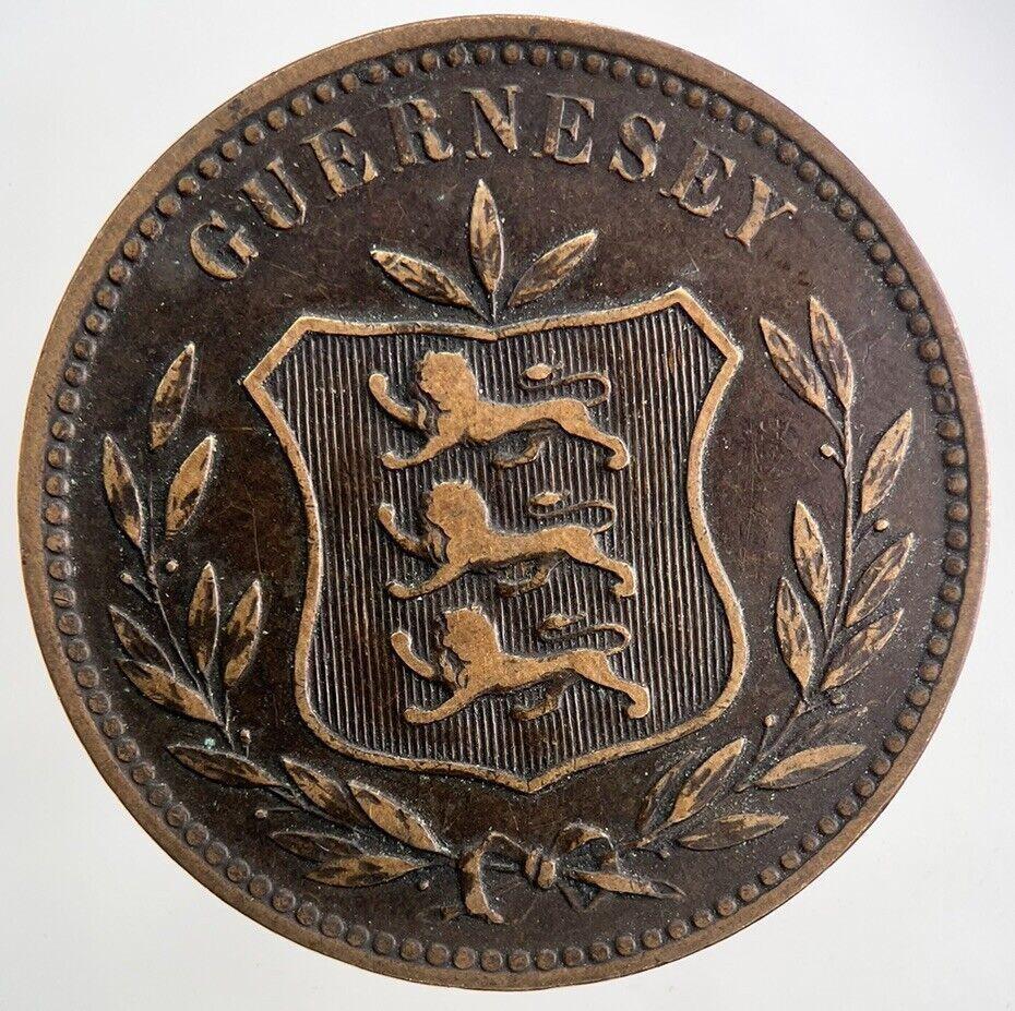 1911 Guernsey 8 Doubles Coin | Fine Collectable Grade