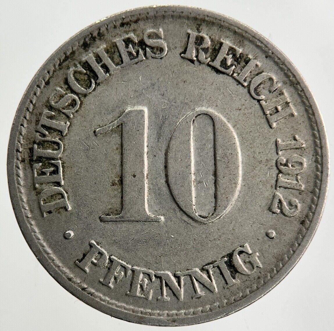1912 Germany 10 Pfennig Coin | Very High Grade