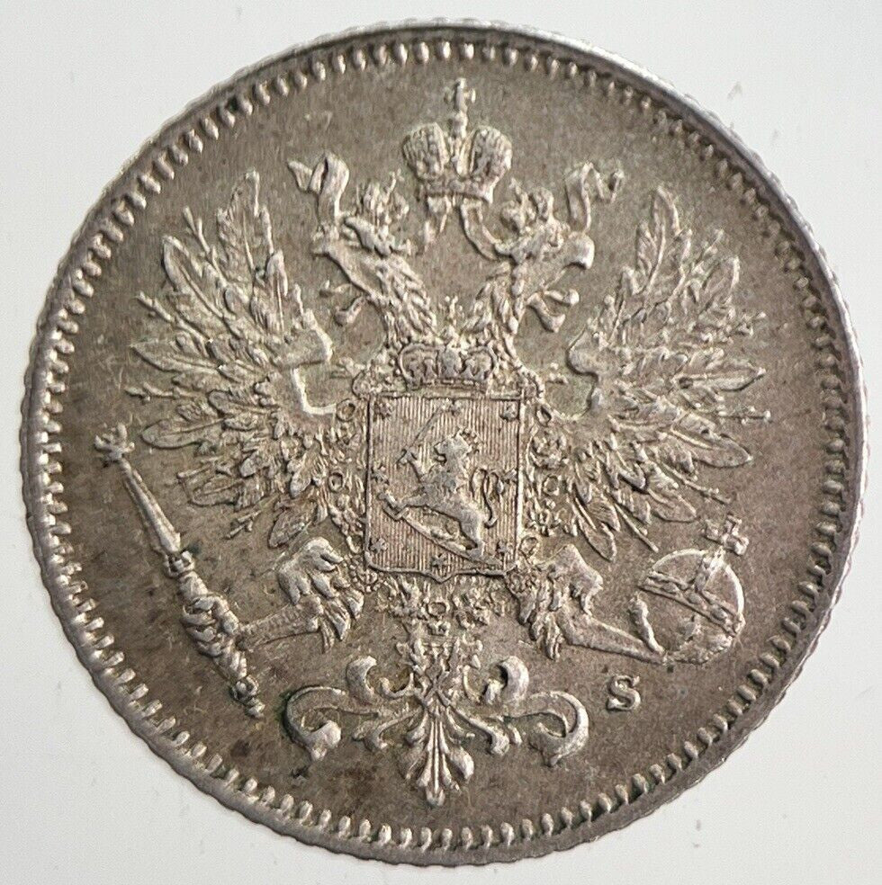 1913 Finland 25 Pennia Silver Coin | Very High Grade | a4857