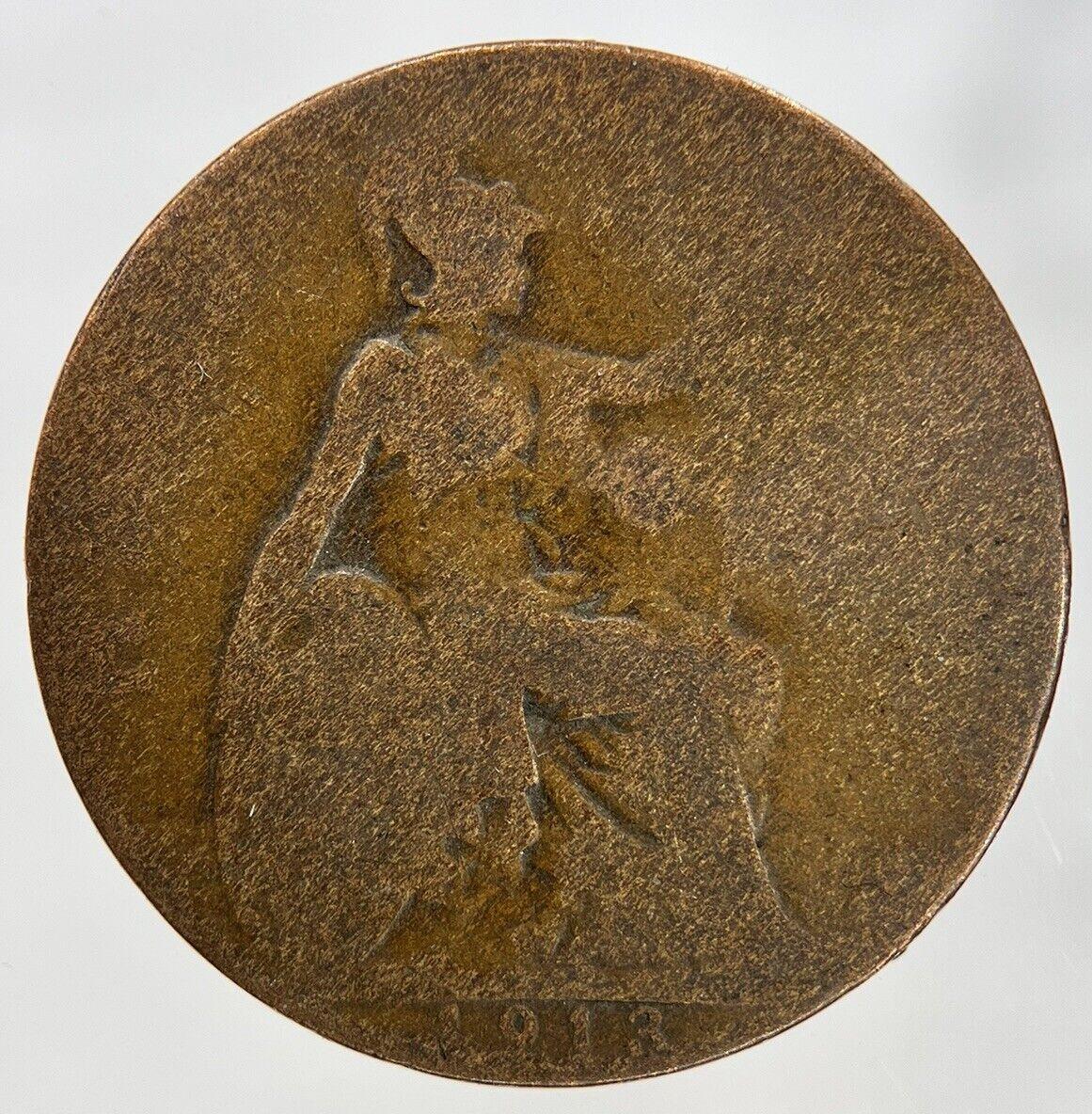 1913 George V Half-Penny Coin | Fair Grade