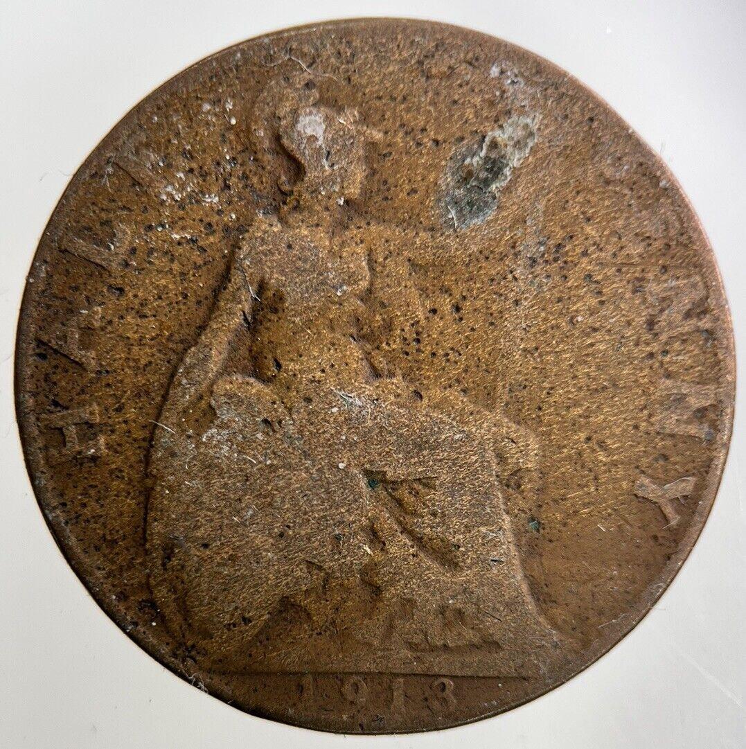 1913 George V Half-Penny Coin | Fair Grade