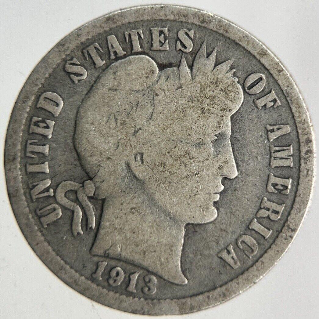 1913 US USA Barber Dime Silver Coin | Collectable Grade