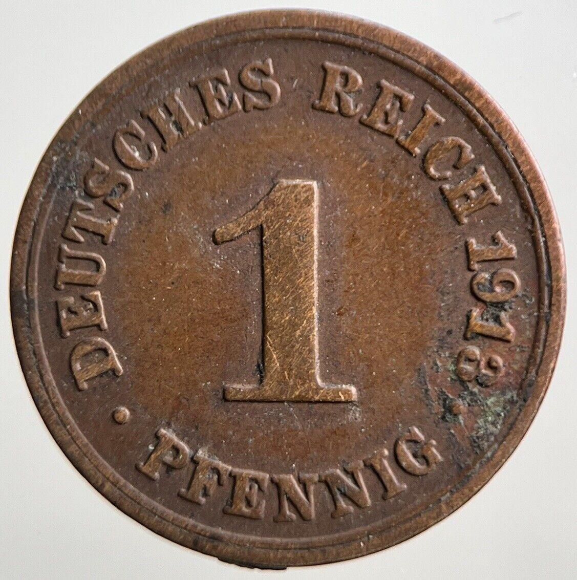 1913-F Germany 1 Pfennig Coin | Collectable Grade | a3082