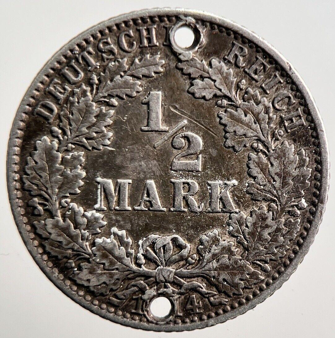 1914 Germany 1/2 Half Mark Silver Coin | Collectable Grade | a3545