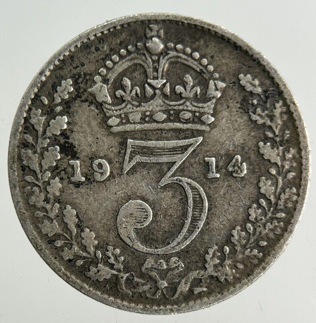 1914 George V Threepence Silver Coin | Fine Collectable Grade