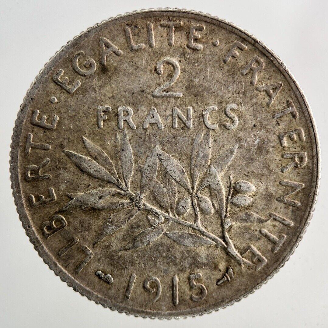 1915 France 2 Francs Silver Coin | Fine Collectable Grade