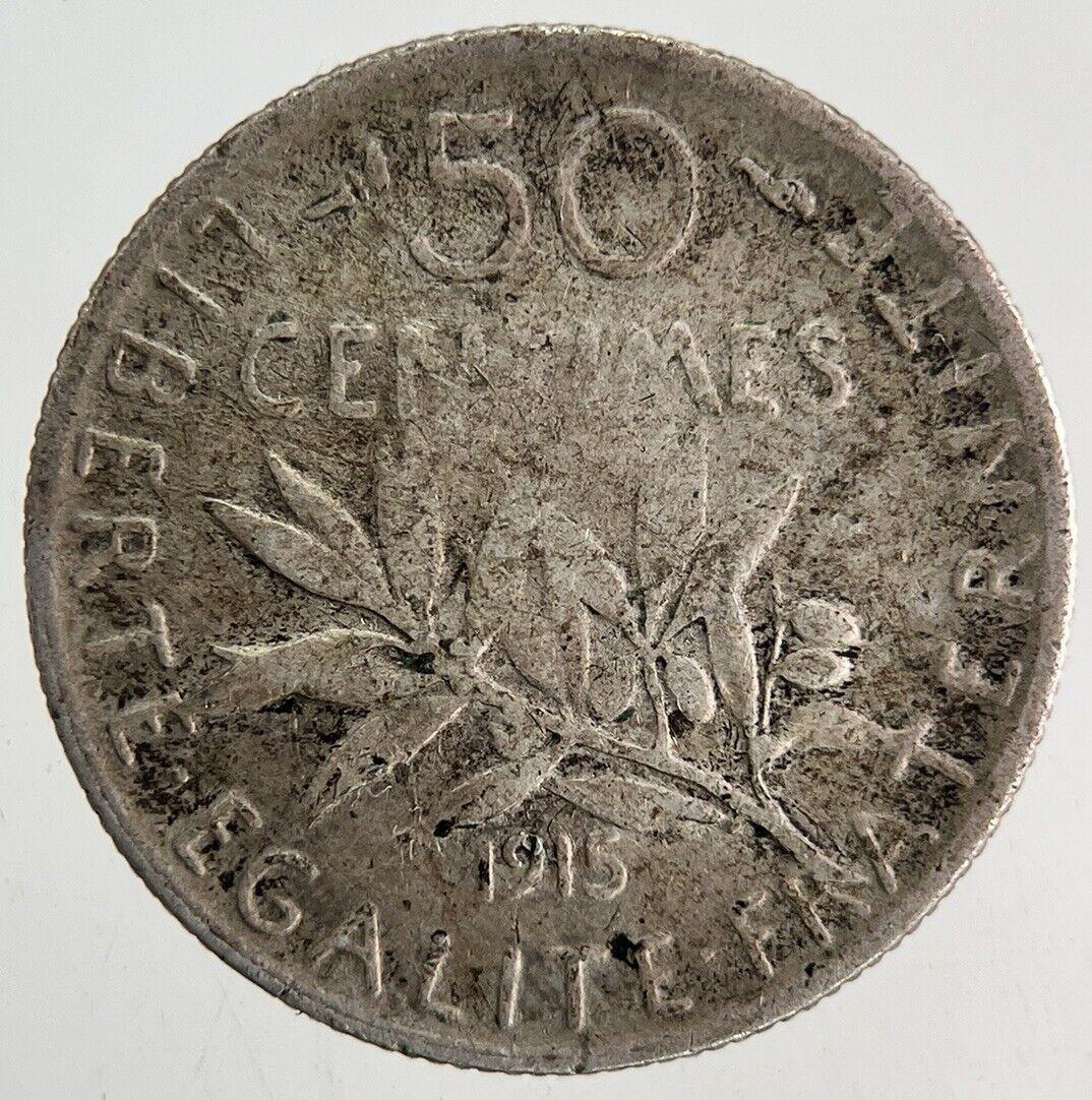 1915 France 50 Centimes Silver Coin | Collectable Grade