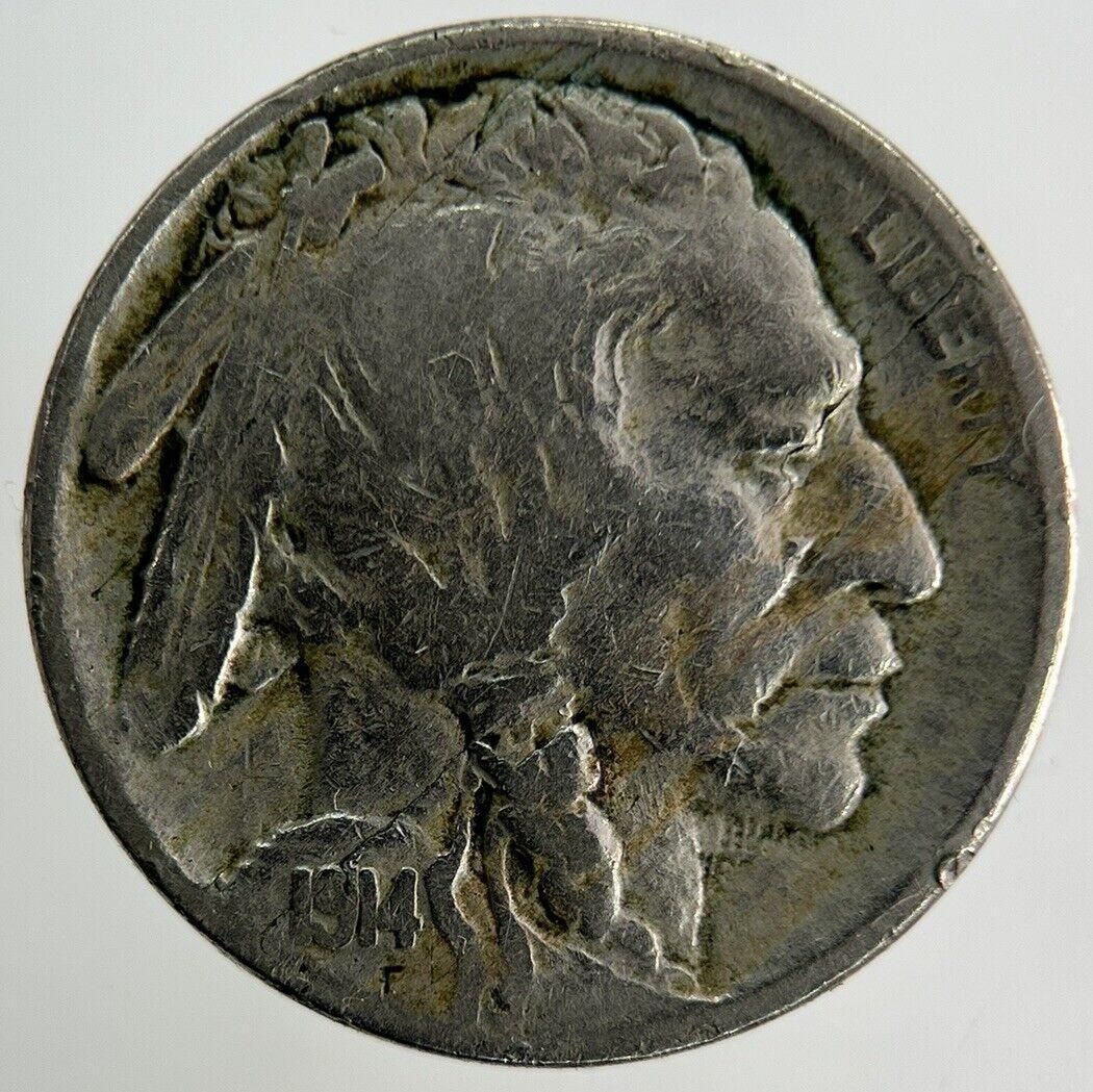 1914 US USA Buffalo Nickel Coin | Fine Collectable Grade