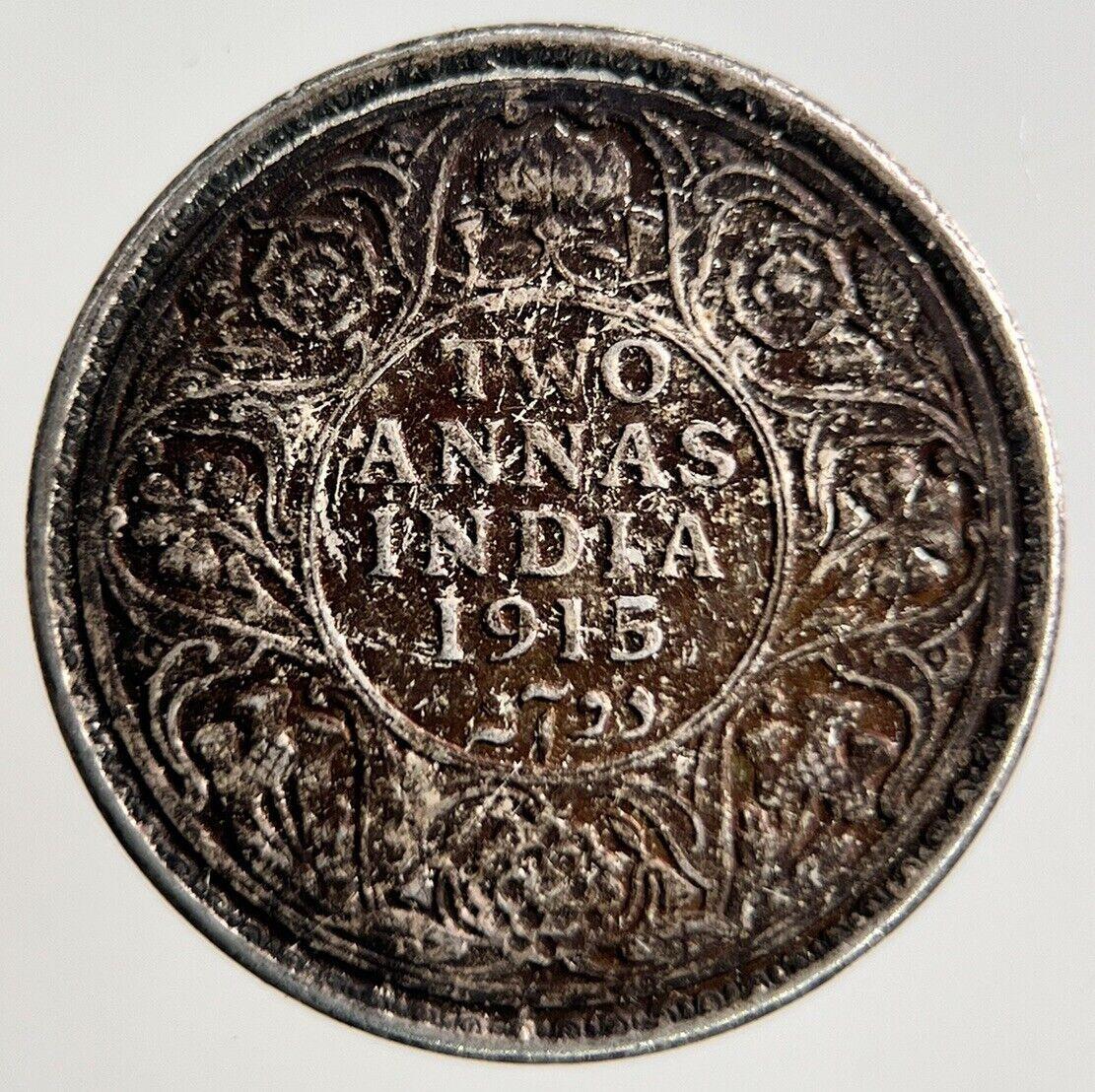 1915 India 2 Annas Silver Coin | Very High Grade