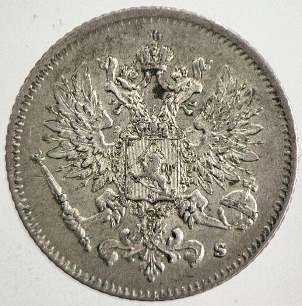 1916 Finland 25 Pennia Silver Coin | Very High Grade | a4864