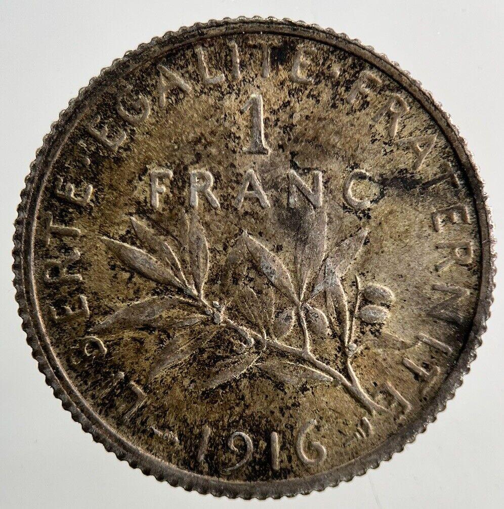 1916 France 1 Franc Silver Coin | Fine Collectable Grade