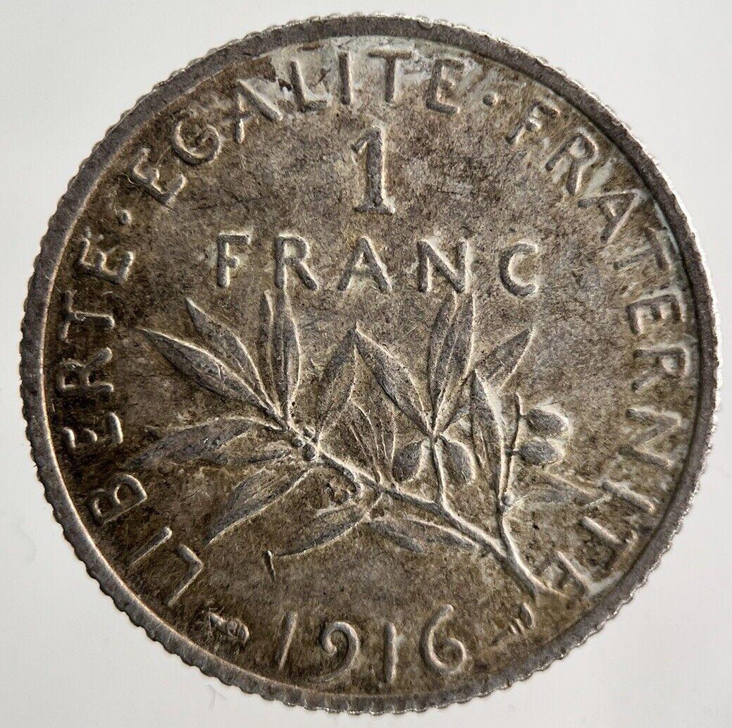 1916 France 1 Franc Silver Coin | Fine Collectable Grade