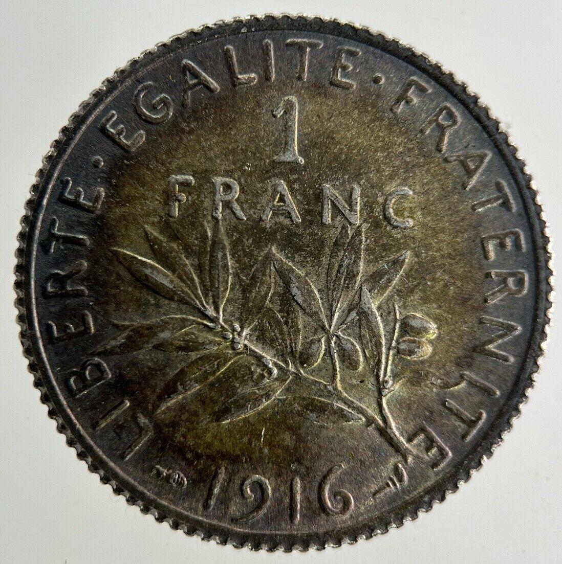 1916 France 1 Franc Silver Coin | Fine Collectable Grade