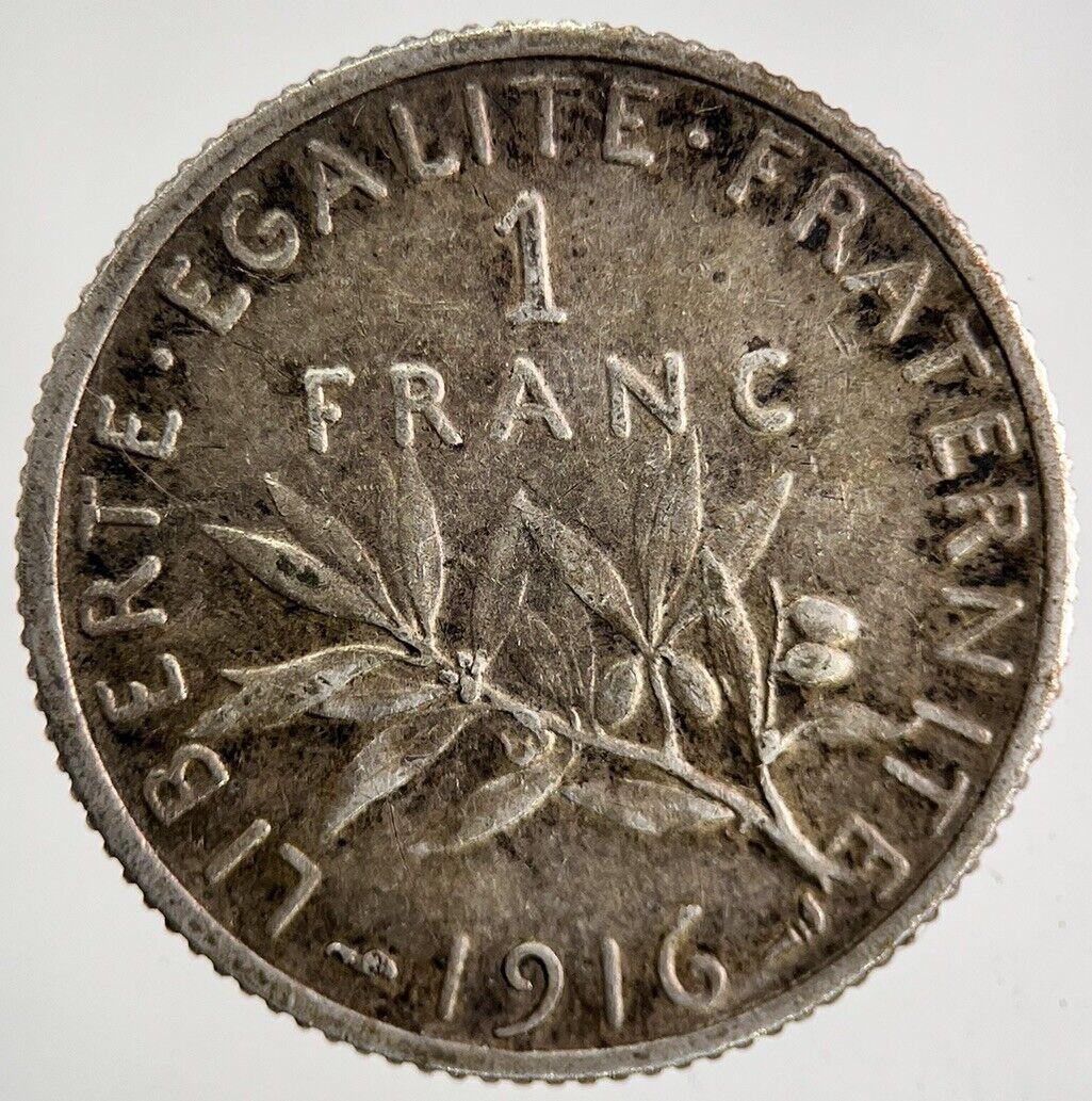 1916 France 1 Franc Silver Coin | Fine Collectable Grade