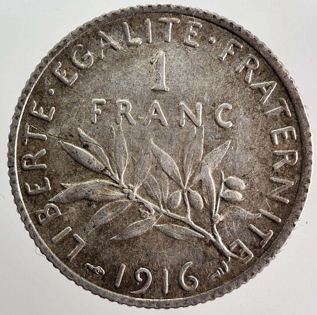 1916 France 1 Franc Silver Coin | Fine Collectable Grade