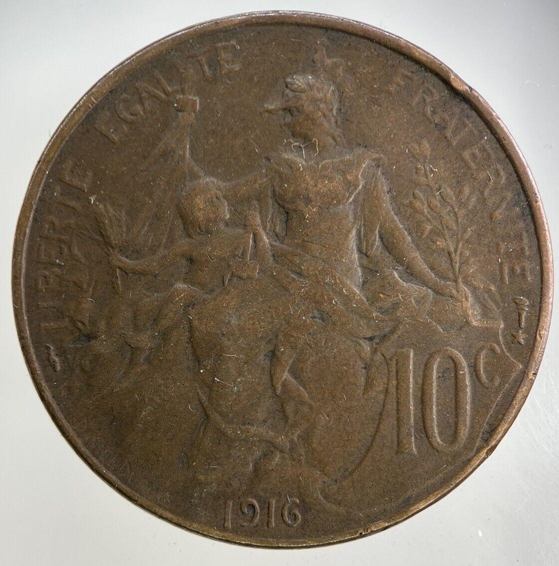 1916 France 10 Centimes Coin | Fine Collectable Grade