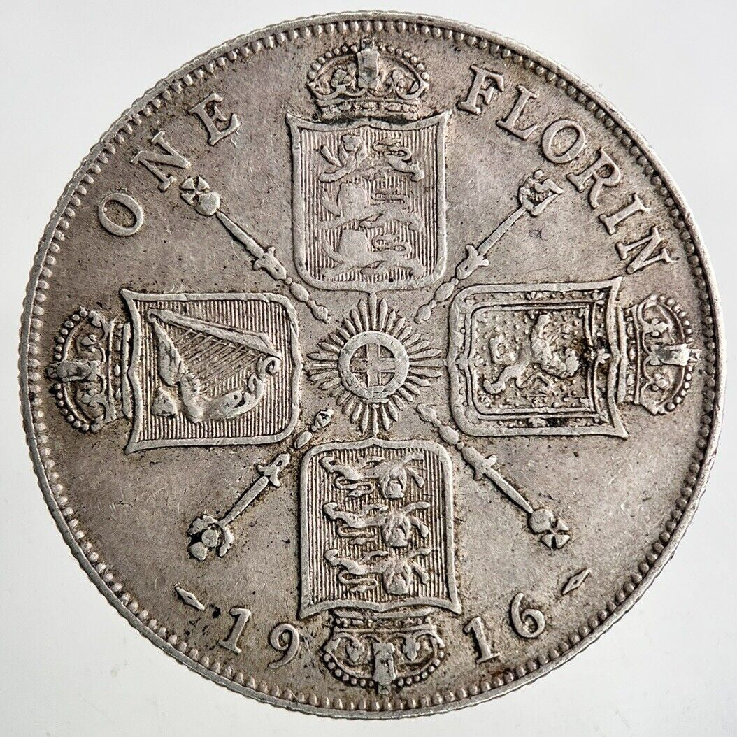 1916 George V Florin Silver Coin | Very High Grade