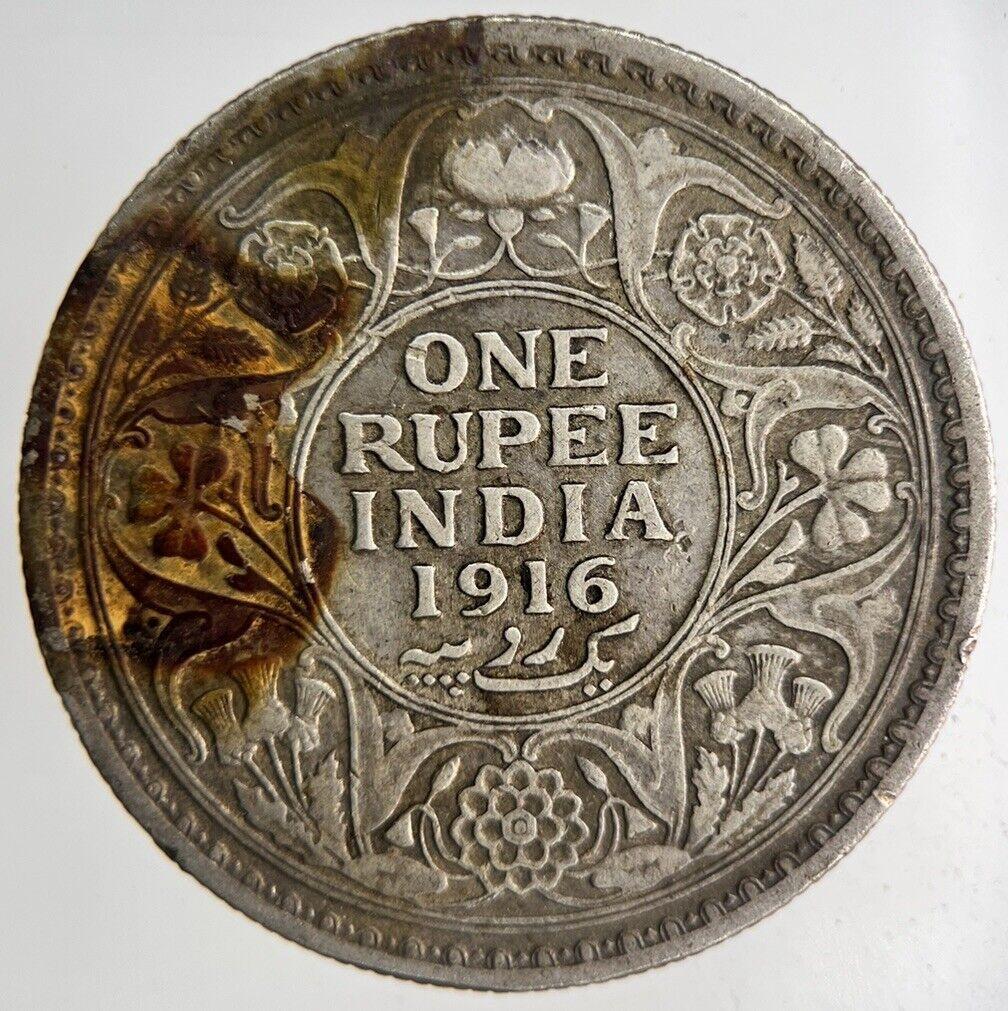 1916 India One Rupee Silver Coin | Fine Collectable Grade
