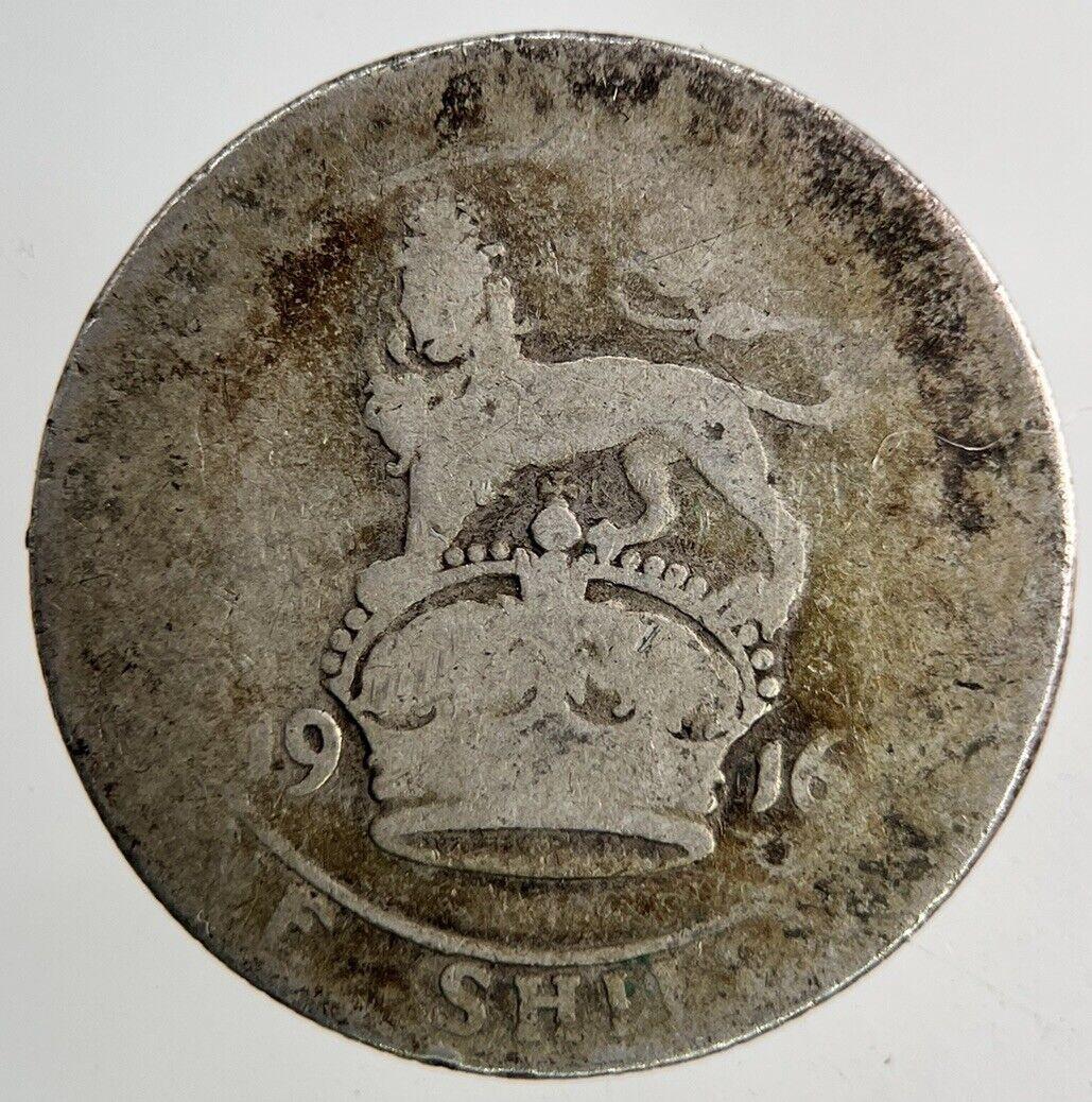 1916 George V Shilling Silver Coin | Fair Grade