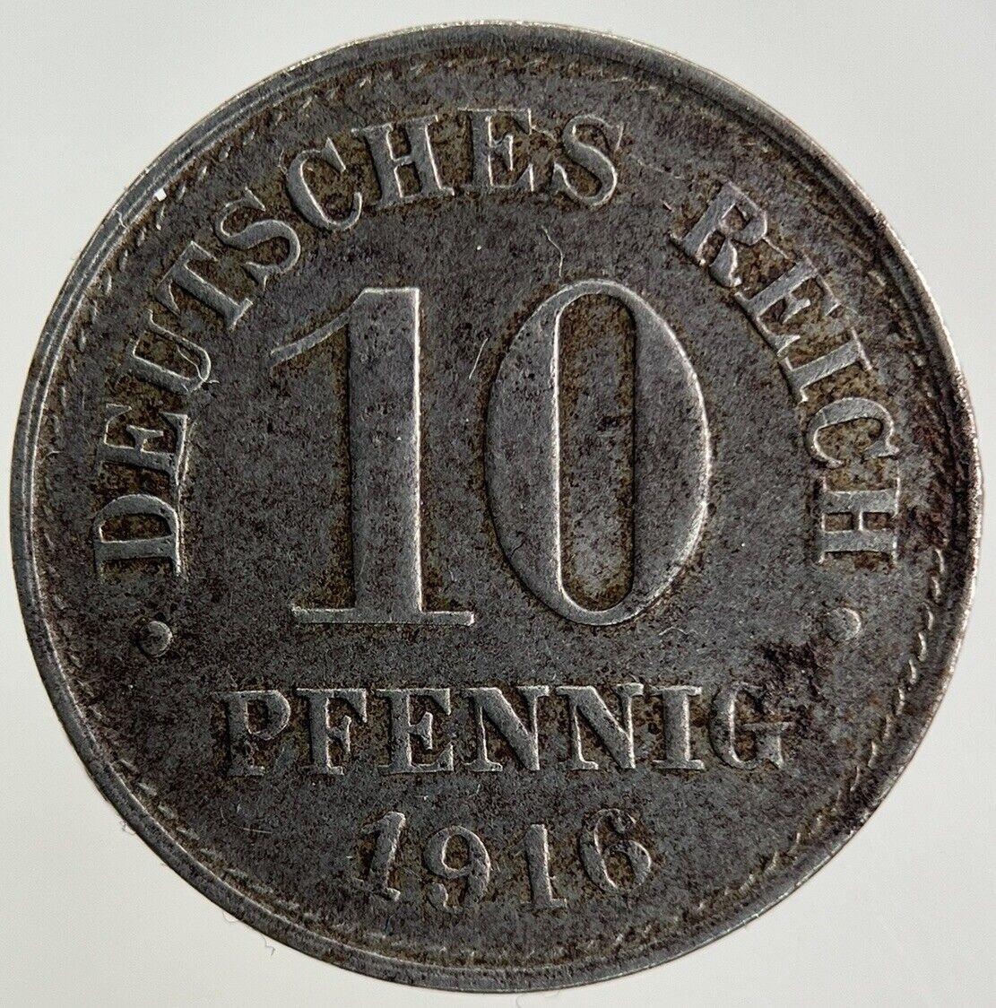 1916 Germany 10 Pfennig Coin | Fine Collectable Grade
