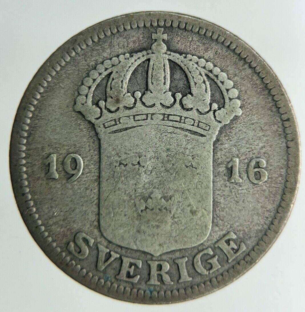 1916 Sweden 50 Ore Silver Coin | Collectable Grade