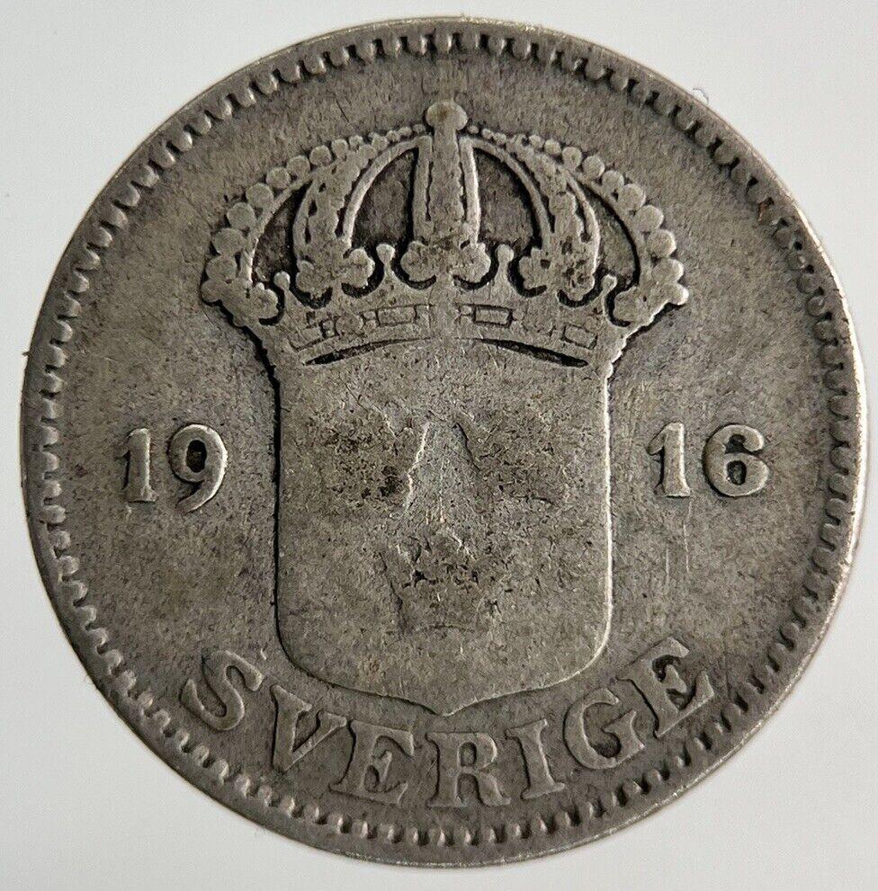 1916 Sweden 25 Ore Silver Coin | Collectable Grade