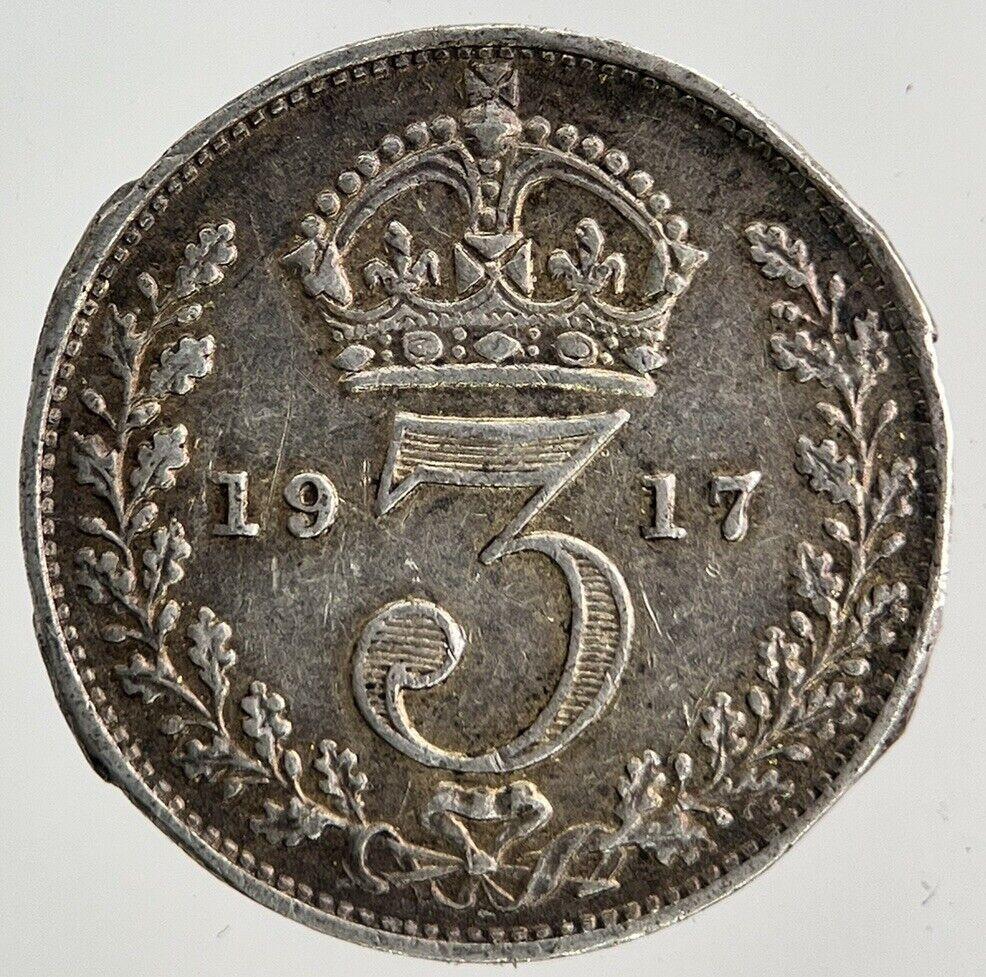 1917 George V Threepence Silver Coin | Very High Grade
