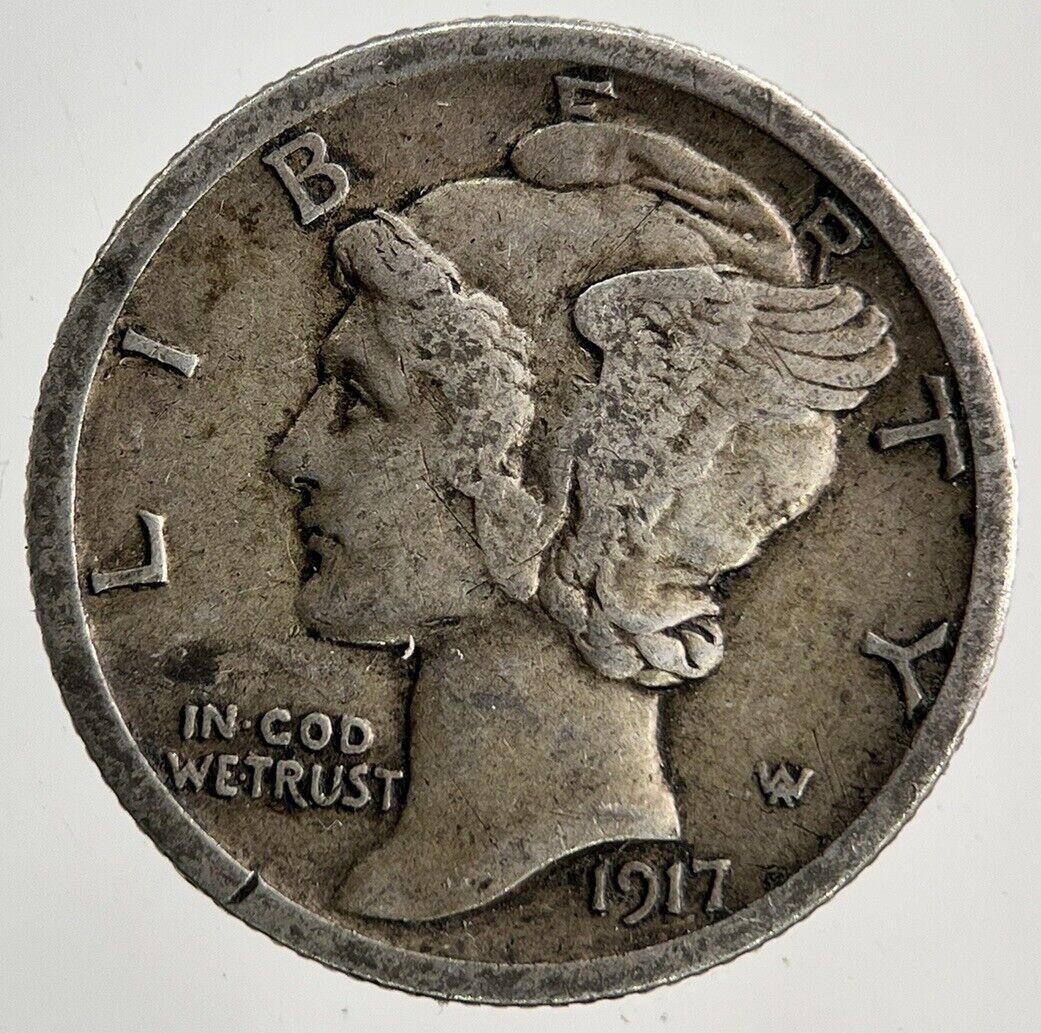 1917 US USA Mercury One Dime Silver Coin | Fine Collectable Grade