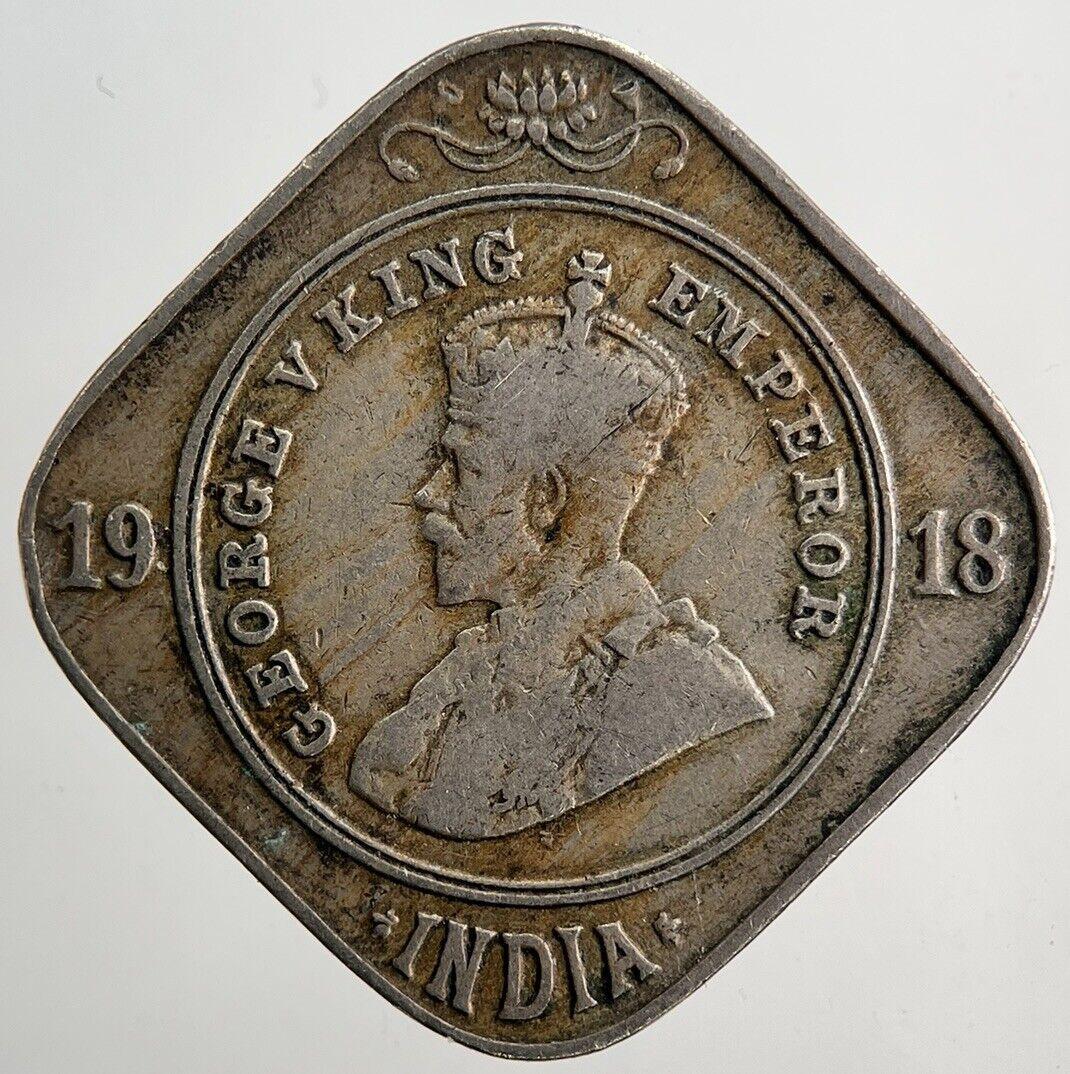1918 India 2 Two Annas Coin | Fine Collectable Grade | a5762