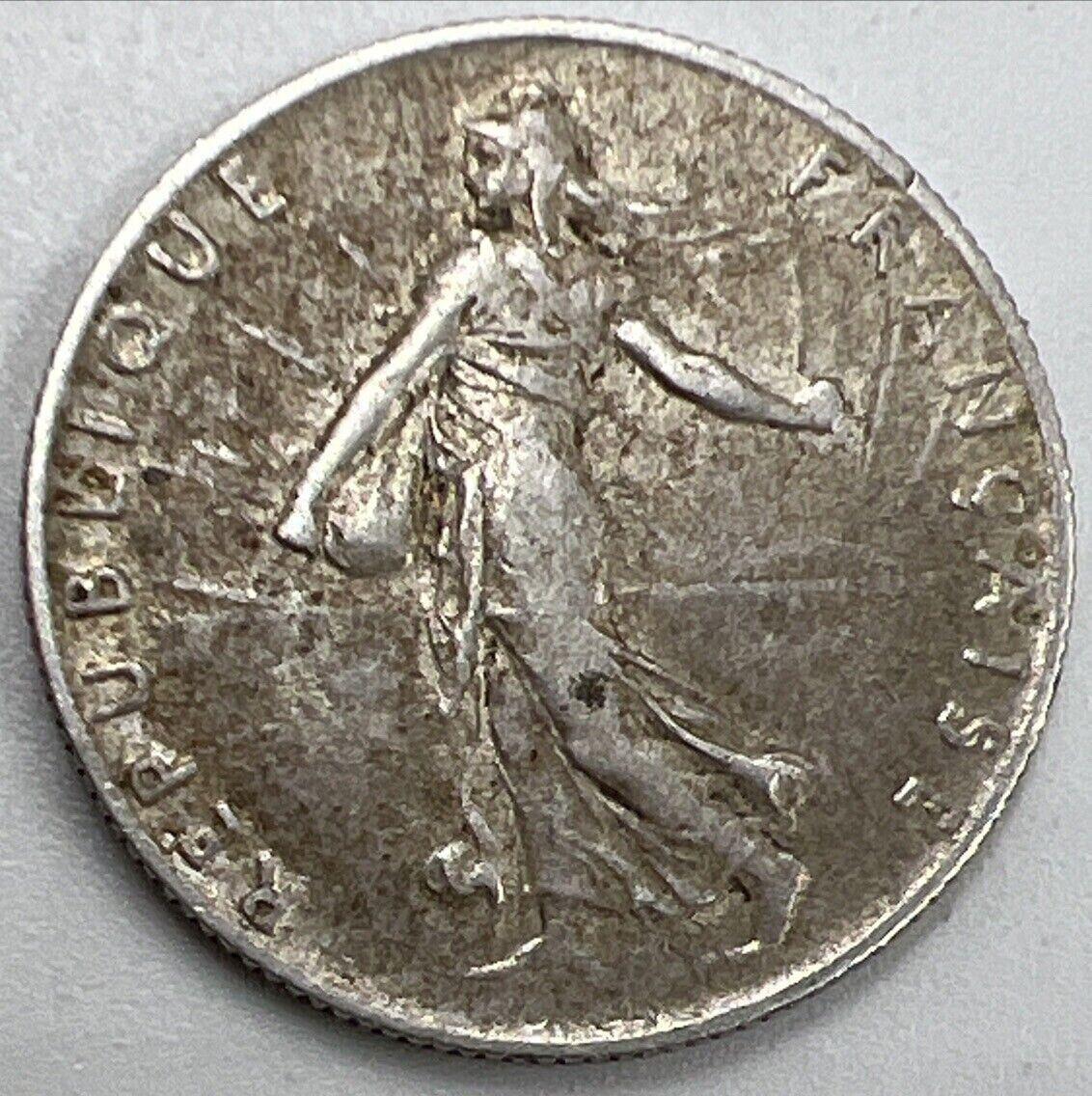 1918 France 50 Centimes Silver Coin | Fine Collectable Grade | a683