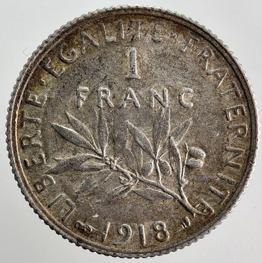 1918 France 1 Franc Silver Coin | Fine Collectable Grade