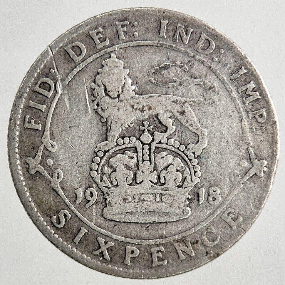 1918 George V Sixpence Silver Coin | Fair Grade