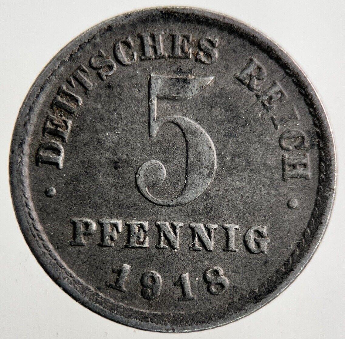 1918 Germany 5 Pfennig Coin | Fine Collectable Grade