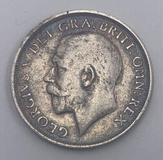 1919 British Shilling Silver Coin | King George V | Fine Collectable Grade a030